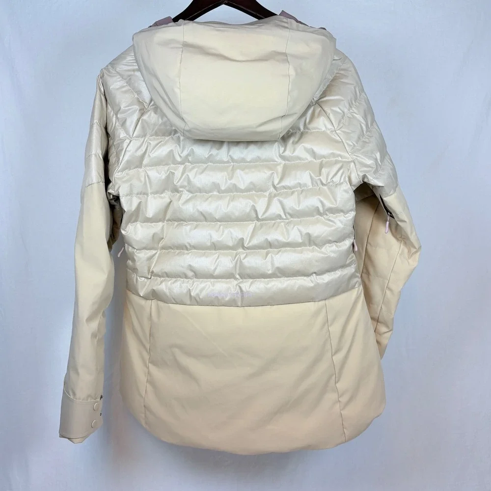Kari Traa Women Ragnhild Down Ski Jacket Cream Hooded Puffer Medium EUC